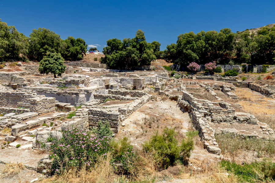 Археологическая территория в Коммос на юге острова Крит. Развалины древнего порта Феста
